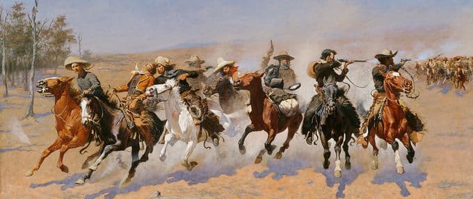 a dash for the timber, 1889, frederic s. remington