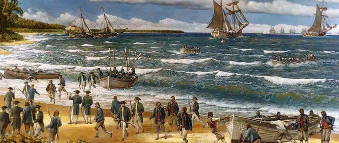 Nassau Pirates; sailors disembark on Bahamian shores