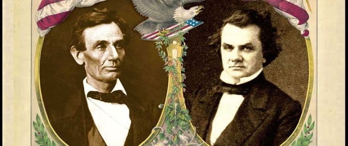 portraits of abraham lincoln and stephen a. douglas