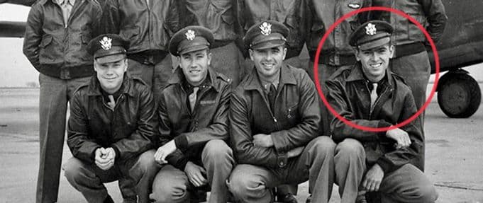 a photo of u.s. airmen; 2nd Lt. Thomas V. Kelly Jr. is circled in red