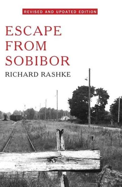 cover of 'escape from sobibor' showing a railroad track