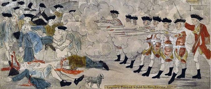 boston massacre engraving; massachusetts in the american revolution