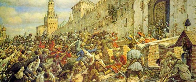 painting depicting moscow salt riot of 1648