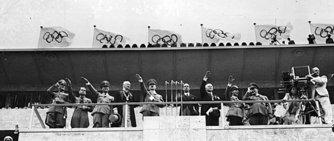 photo of Adolf Hitler at 1936 olympics in Berlin.